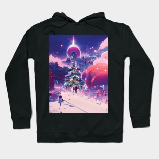 Christmas Trees Christmas Winter Snow Walk of Urban City Lights Xmas Wishes Hoodie